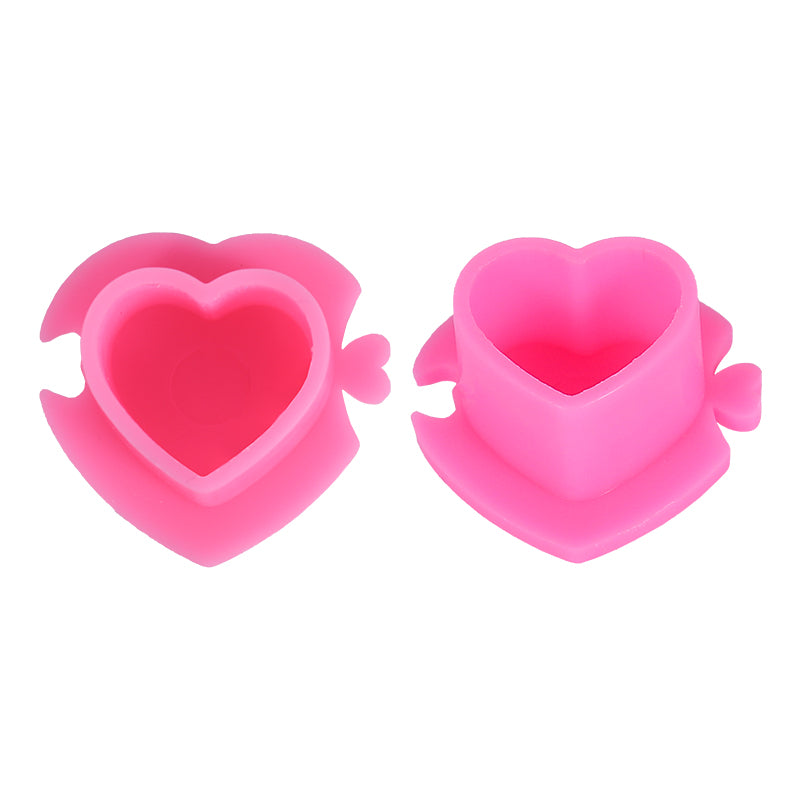 Pack of 200 Heart Shaped Ink Cups - Pink