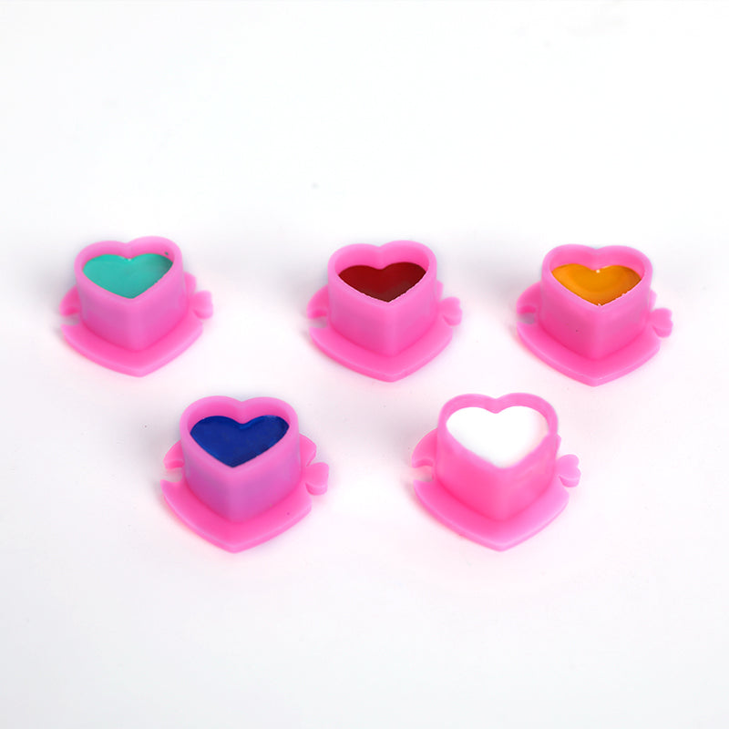 Pack of 200 Heart Shaped Ink Cups - Pink