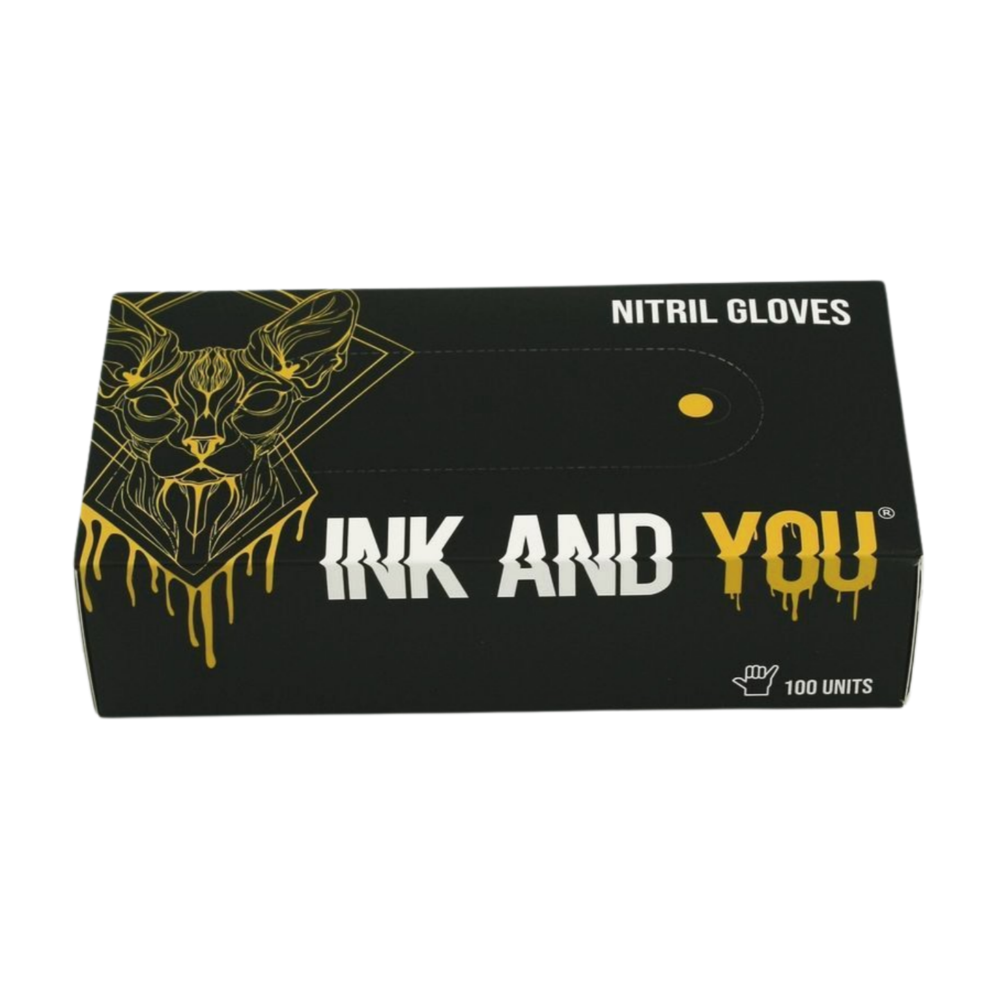 Box of 100 black InkAndYou gloves