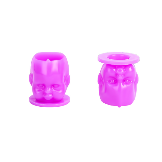 Pack of 200 Doll Head Ink Cups - Neon Pink