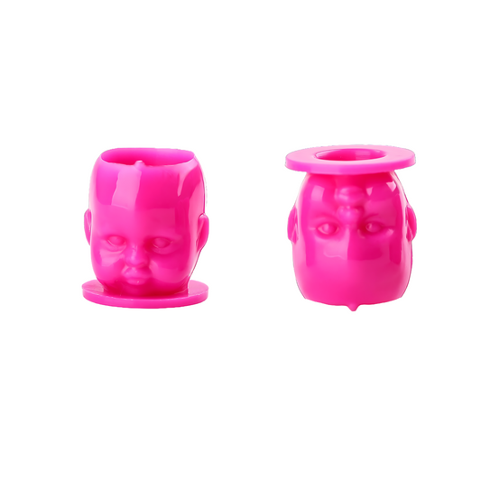 Pack of 200 Doll Head Ink Cups - Hot Pink