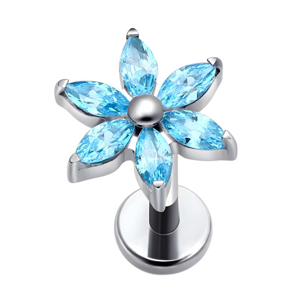 Azure Petal Titanium Stud