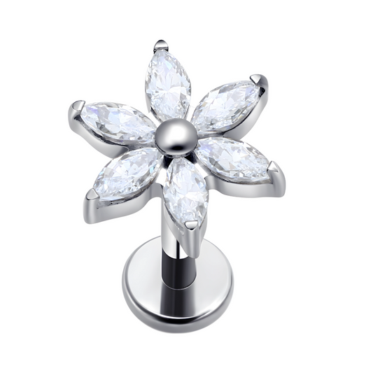 Stud Glint Petal Titanium