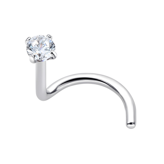 Titanium Nose Stud With Zirconium Stone